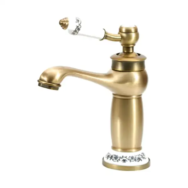 Mitigeur de lavabo rétro avec poignée en céramique