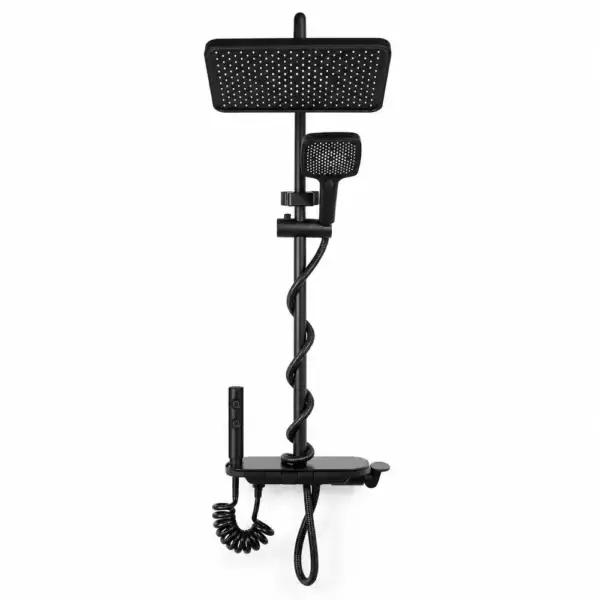 Colonne de douche multifonction noir mat avec commandes à 4 fonctions