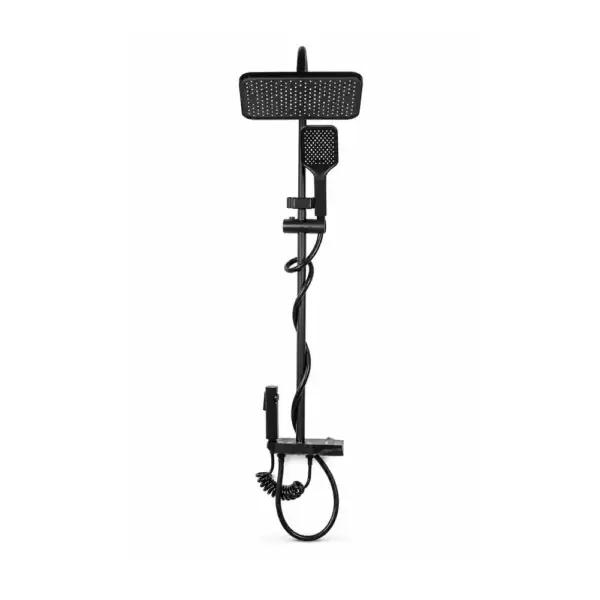 Colonne de douche multifonction noir mat avec panneau de commande
