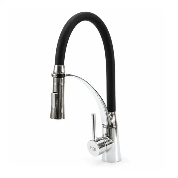Mitigeur de cuisine flexible noir et chromé – Douchette extractible