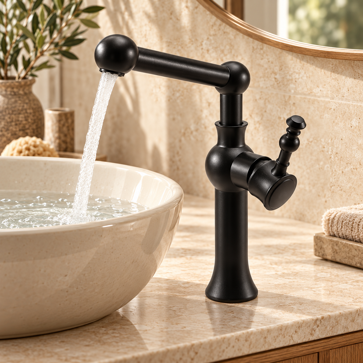 Robinet de cuisine rétro à double commande – Bec orientable – Image 8
