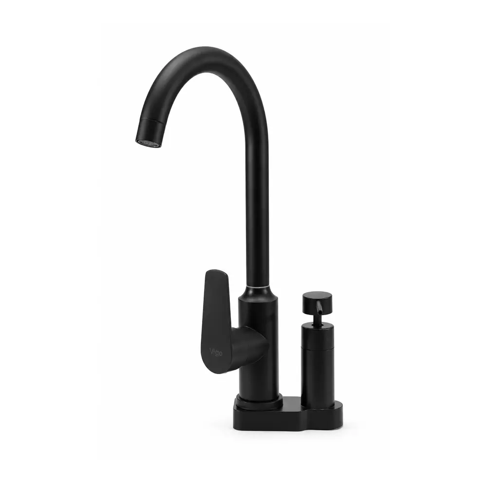 Mitigeur de cuisine noir mat avec distributeur intégré – Image 3