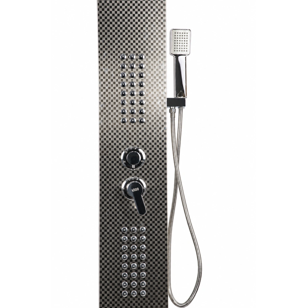 Panneau de douche VIGO finition argentée à motif damier – Image 6